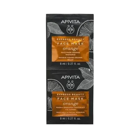 Apivita Express Beauty Mascarilla Facial Revitalizante con Naranja 2x8 ml| BelliFarma