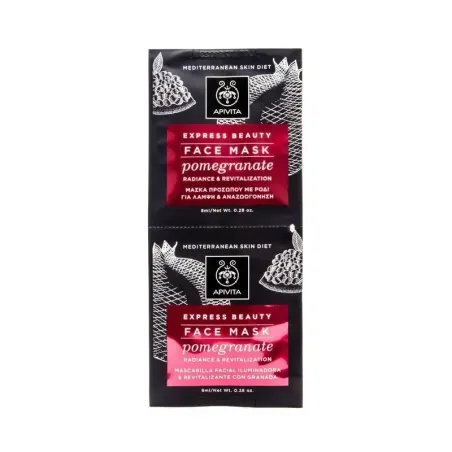 Apivita Express Beauty Mascarilla Facial Granada 2x8 ml| BelliFarma