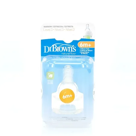 Dr Browns Tetina Estrecha  6m Nivel 3, 2U.| BelliFarma
