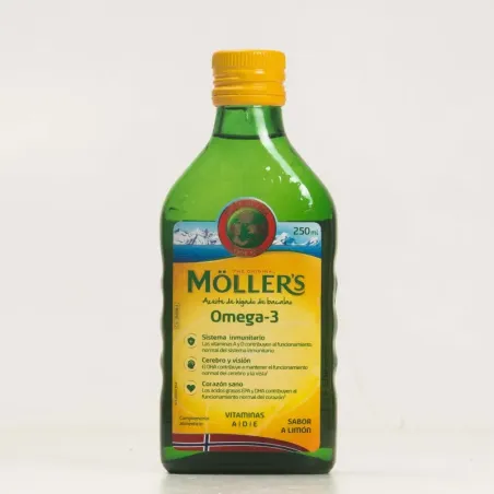Moller´s Aceite de Bacalao Sabor Limon 250 ml| BelliFarma