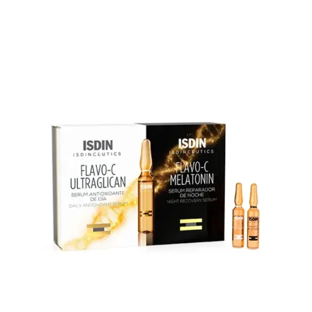 Isdinceutics Flavo-C pack ultraglican + melatonin, 10+10 ampollas| BelliFarma