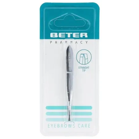 Beter Pinzas de depilar cromada punta recta, 7,2 cm, 1 pinza| BelliFarma