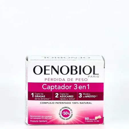 Oenobiol captador de grasas 3 en 1, 60 cápsulas| BelliFarma