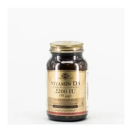 Solgar Vitamina D3 2200, 100 Caps. Veg.| BelliFarma
