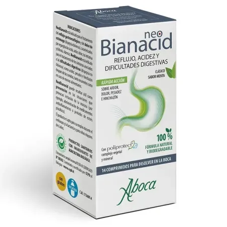 Aboca Neobianacid sabor menta, 14 comprimidos| BelliFarma