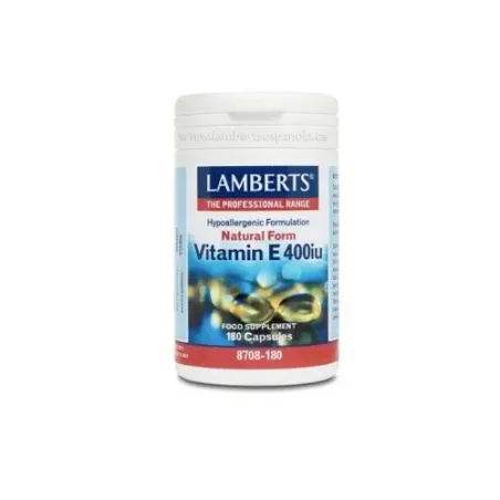 Lamberts Vitamina E Natural 400 UI, 180 cápsulas.| BelliFarma