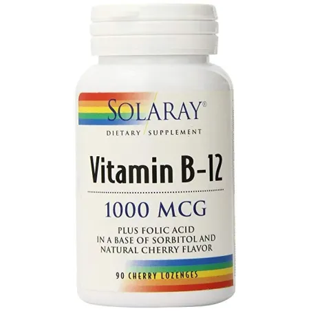Solaray Vitamina B-12 & Ácido fólico, 90 Comp. Subl.| BelliFarma
