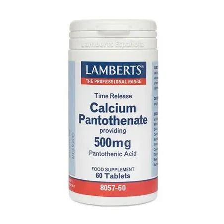 LAMBERTS Pantotenato de Calcio Lib. Sostenida 500 mg, 60 cápsulas.| BelliFarma