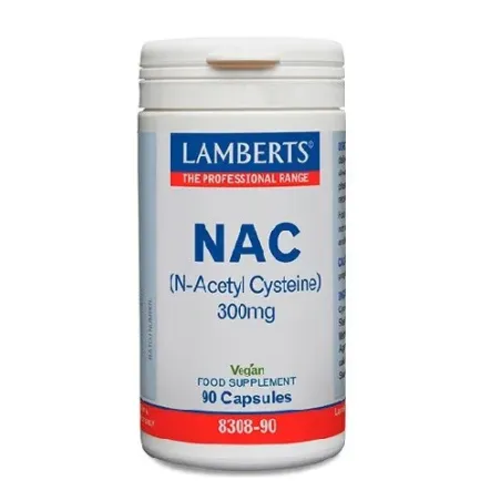 LAMBERTS NAC (N-acetil cisteína) 300 mg, 90 cápsulas. | BelliFarma