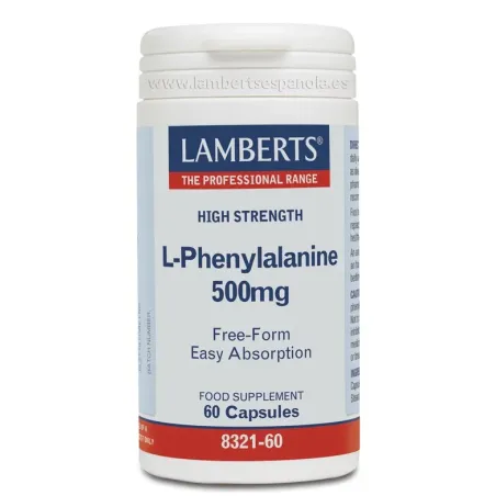 LAMBERTS L-Fenilalanina 500 mg, 60 cápsulas. | BelliFarma