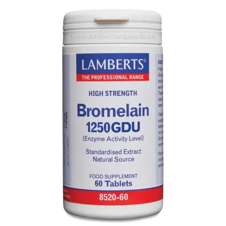 Lamberts Bromelina 1250 GDU, 60 comprimidos. | BelliFarma