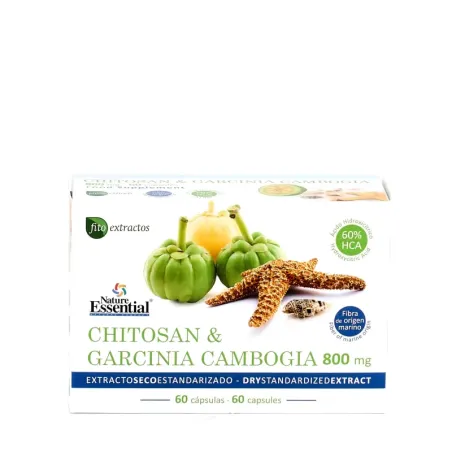Nature Essential Chitosan+ HCA-Garcinia 800mg, 60 cápsulas. | BelliFarma