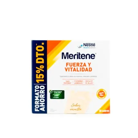 Meritene Fuerza y Vitalidad Vainilla AHORRO, 30 Sobres | BelliFarma