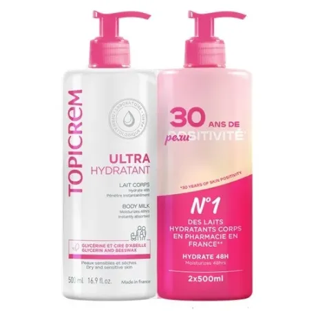 Topicrem Ultra-Hidratante UH leche corporal oferta DUPLO, 2x500 ml | BelliFarma