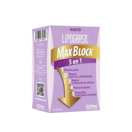 Lipograsil Max Block 5 en 1, 120 cápsulas | BelliFarma