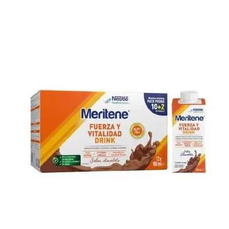 Meritene Fuerza y Vitalidad Drink sabor Chocolate, 12 x 125 ml | BelliFarma