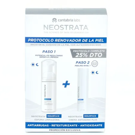 Neostrata Resurface Pack Espuma limpiadora + Crema Antiaging Plus | BelliFarma
