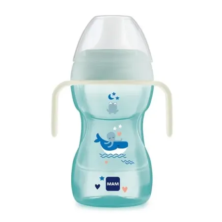 MAM Fun to Drink Cup Deep Sea Vaso de aprendizaje azul, 270 ml | BelliFarma