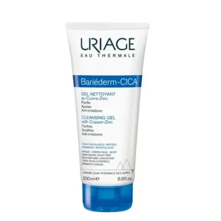 Uriage Bariederm-CICA gel limpiador con cobre y zinc, 200 ml | BelliFarma
