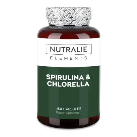 Nutralie Espirulina BIO & Chlorella fuerza y energía, 180 cápsulas| BelliFarma