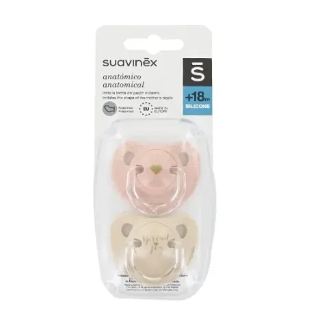Suavinex Chupete Silicona Anatomico Clasico +18M, 2 unidades| BelliFarma