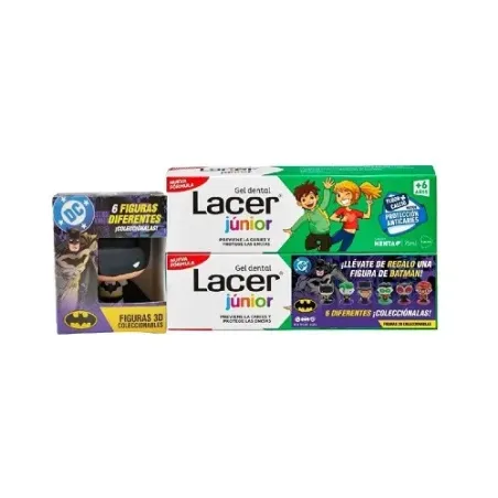 Lacer gel dentifrico junior menta, 2x75ml+ Regalo Batman|BelliFarma