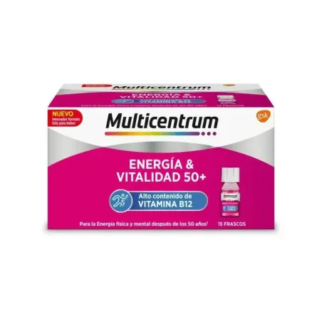 Multicentrum Energia&Vitalidad 50+ 30 frascos 7ml Sabor Frambuesa| BelliFarma