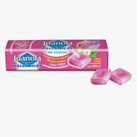 Juanola Caramelos Fresa Vit C y Hierbas Mediterraneas 32,4g| BelliFarma