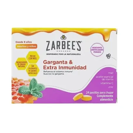 Zarbees Garganta y Extra Inmunidad 24 pastillas para chupar| BelliFarma