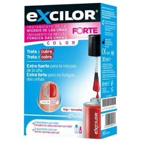 Excilor Forte Color Rojo, 30ml tratamiento + esmalte| BelliFarma