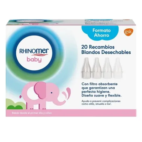Rhinomer baby formato ahorro, 20 recambios blandos desechables| BelliFarma