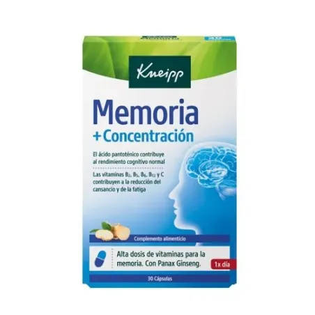 Kneipp memoria y concentración, 30 cápsulas| BelliFarma