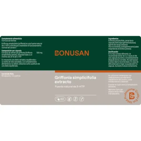 Bonusan Griffonia Simplicifolia, 60 cápsulas| BelliFarma
